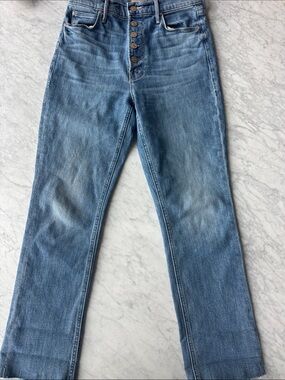 Mother pixie dazzler ankle fray in boogie down button fly size 27